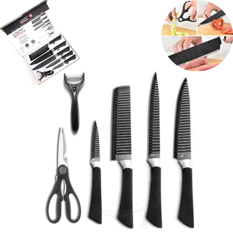 GENERICO - Juego Set De 6 Cuchillos Chef Cocina