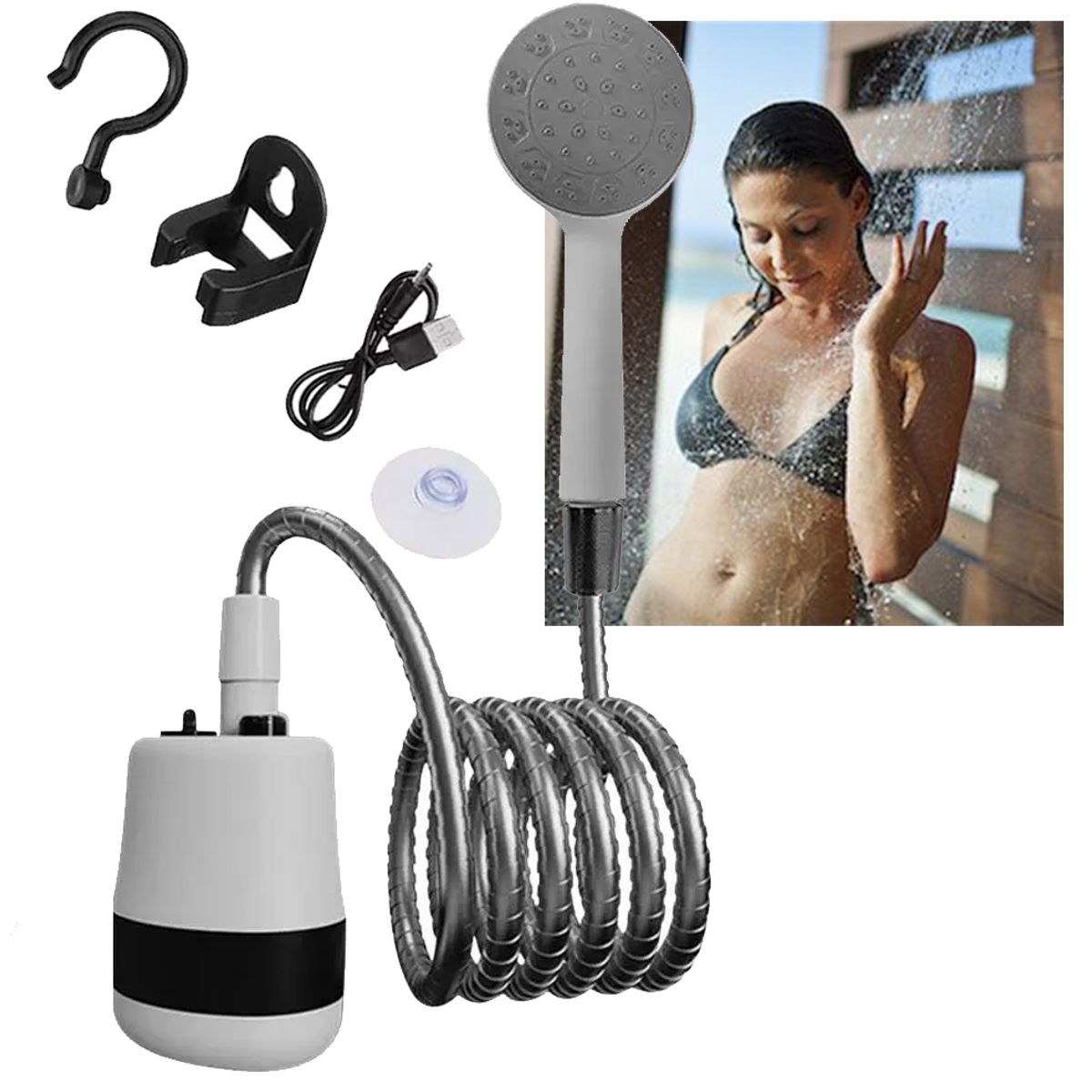 GENERICO - Ducha Portátil Electrica Camping Regadera Portatil Exterior