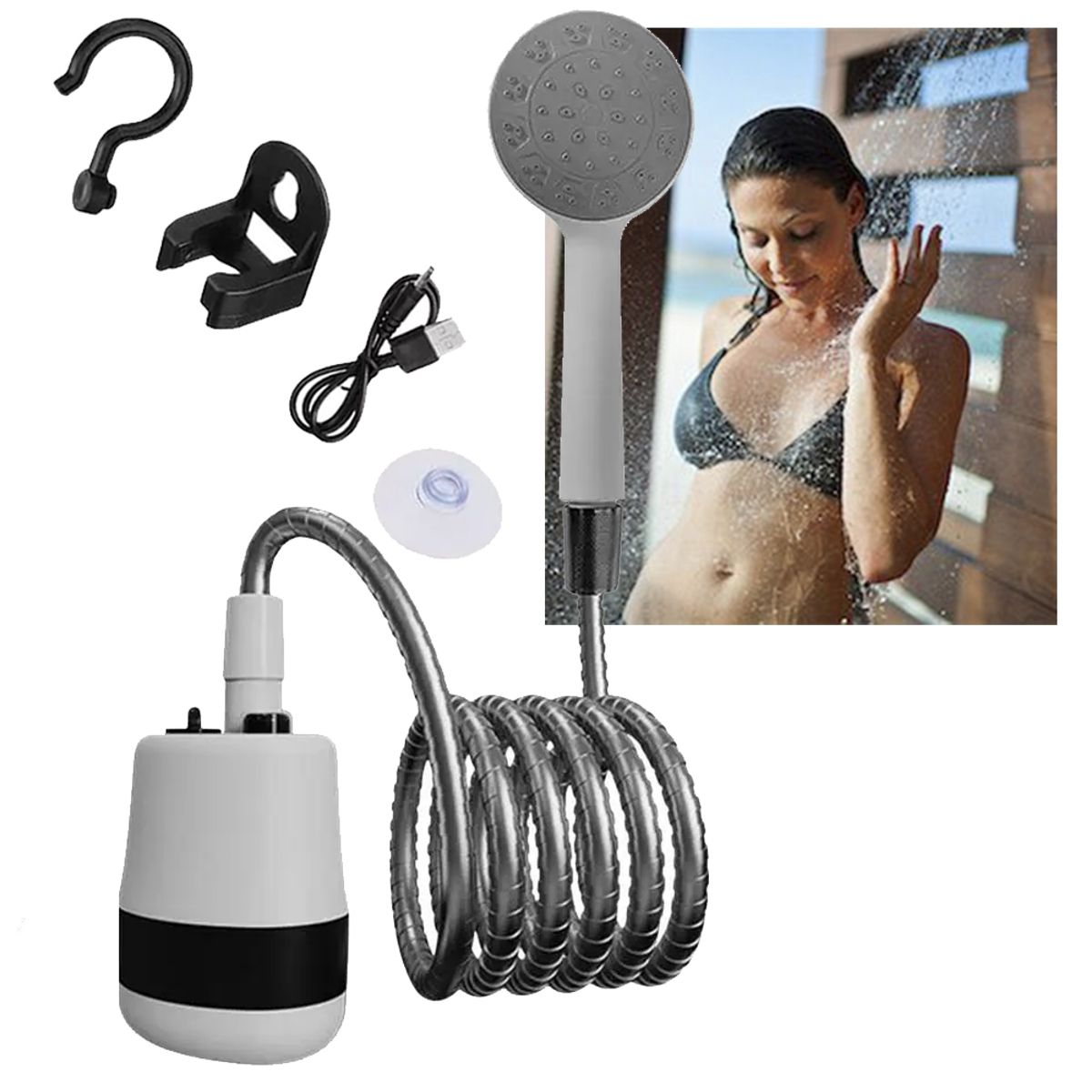 GENERICO - Ducha Portátil Electrica Camping Regadera Portatil Exterior