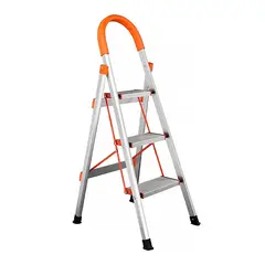 GENERICO - Escalera Acero Tubular 3 Peldaños Soporte Heavy 150 KG – JZ901-3A