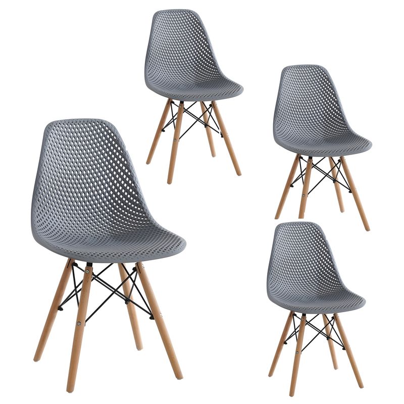 GENERICO - Kit 4 sillas modelo Eames diseño Smarthome color Gris