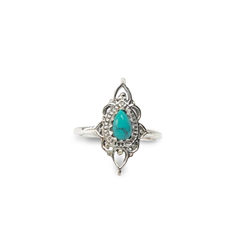 ANDREA COGGIOLA JOYAS - Anillos Ishani Piedra Turquesa Plata Fina 925
