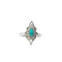 ANDREA COGGIOLA JOYAS - Anillos Ishani Piedra Turquesa Plata Fina 925