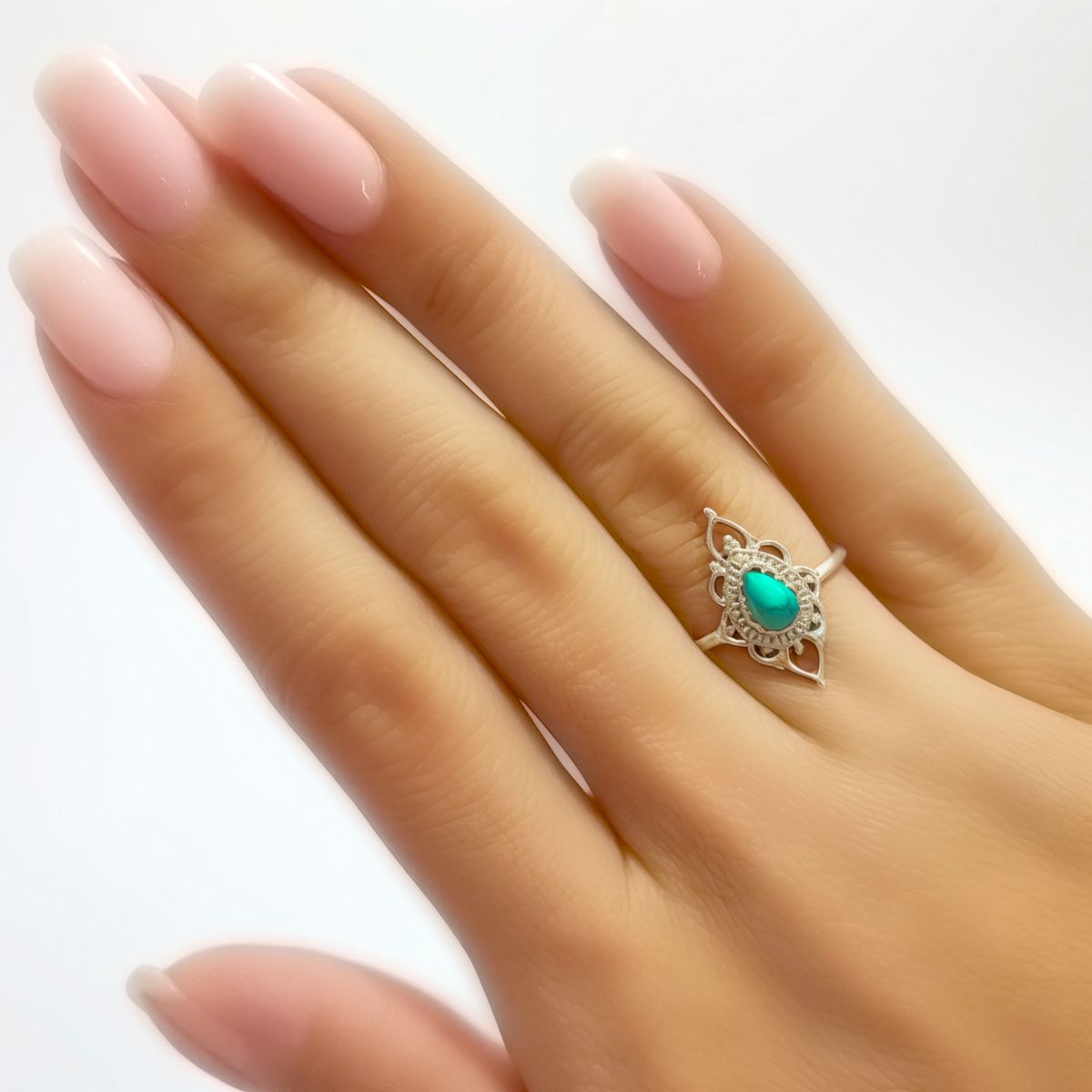 ANDREA COGGIOLA JOYAS - Anillos Ishani Piedra Turquesa Plata Fina 925