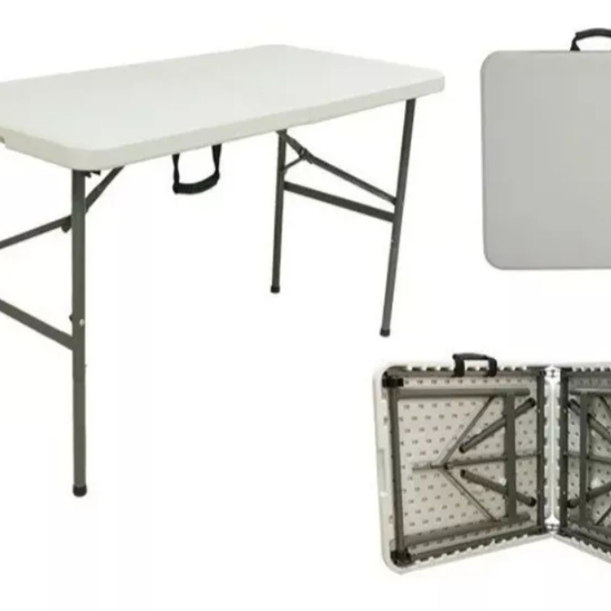 DULCES SUEÑOS - Mesa Plegable 180x75x74cm Tipo Maleta Blanca