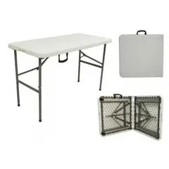 DULCES SUEÑOS - Mesa Plegable 180x75x74cm Tipo Maleta Blanca