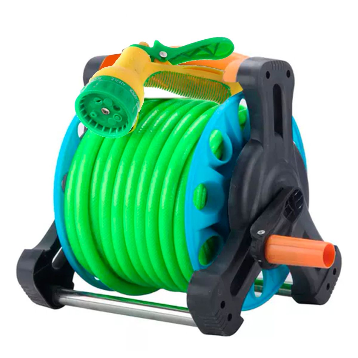 GENERICO - Manguera Retráctil Con Riel Para Jardín Y Pistola 15 Mts