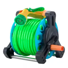 GENERICO - Manguera Retráctil Con Riel Para Jardín Y Pistola 15 Mts