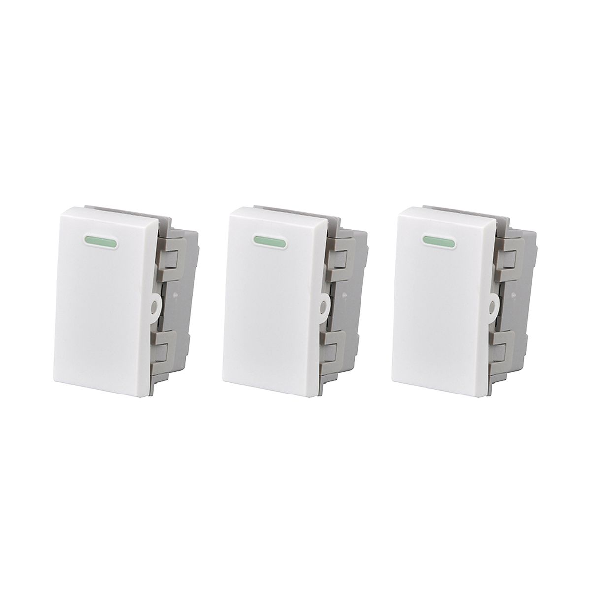 GENERICO - Pack 3 Modulo Interruptor 9/24 10A 250V Diseño Simple Blanco