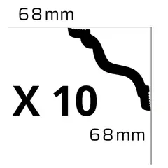 MAROPOR - 10 Unidades De Cornisa M68 68x68mm