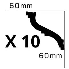 MAROPOR - 10 Unidades De Cornisa M60 60x60mm