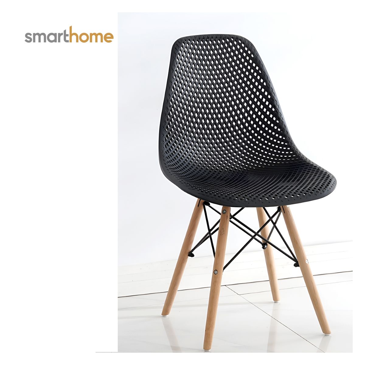 GENERICO - Kit 4 sillas modelo Eames diseño Smarthome color Negro