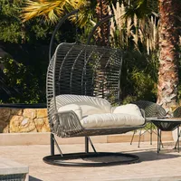 Silla Colgante Doble para Terraza con Base y Cojines