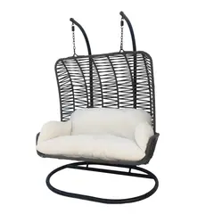 RELAN - Silla Colgante Doble para Terraza con Base y Cojines