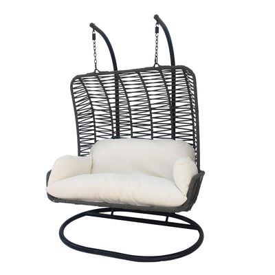 Imagen 2 del producto Silla Colgante Doble para Terraza con Base y Cojines