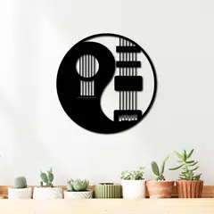 ELAB PROPIA - Cuadro Yin y Yang Guitarra 40x40cm - Madera Fun Republic