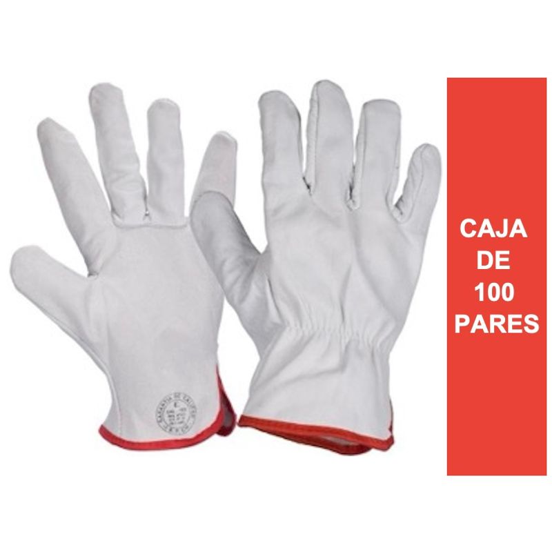 CONDOR - Caja 100 Pares Guante Cabritilla Cuero Sin Forro