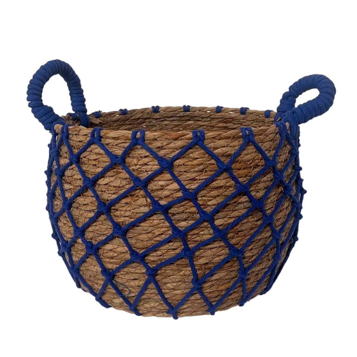 OEM - Macetero Cesto Canasto Organizador Tejido Mimbre Malla Mediano