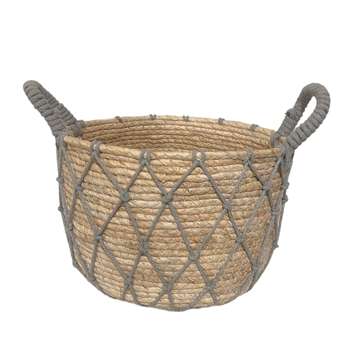 OEM - Macetero Cesto Canasto Organizador Tejido Mimbre Malla Mediano