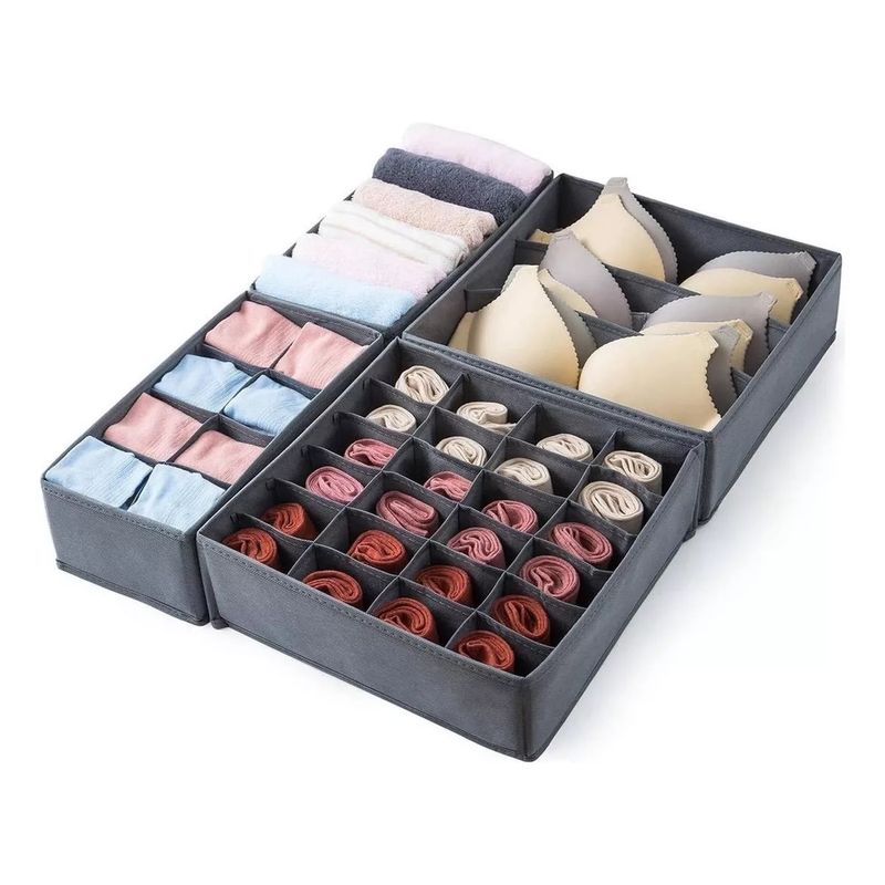 GENERICO - Organizador Ropa Interior Divisor Cajones Set De 4