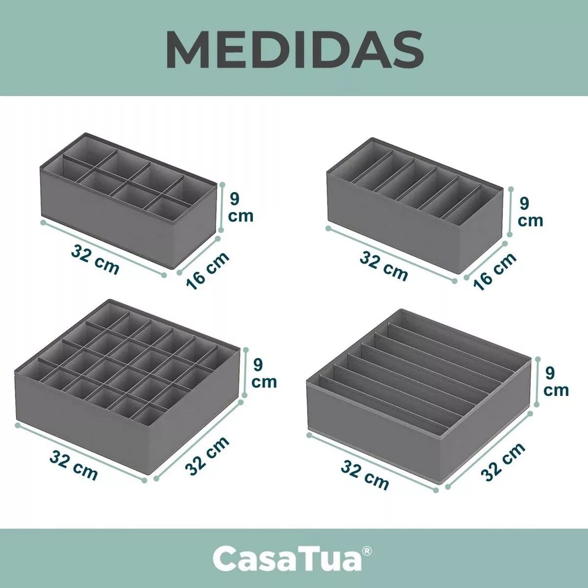 GENERICO - Organizador Ropa Interior Divisor Cajones Set De 4
