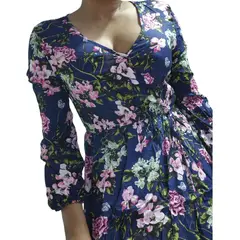 LUNA - Vestido Semi Largo Mujer Verano Floreado Fiesta Casual 9610