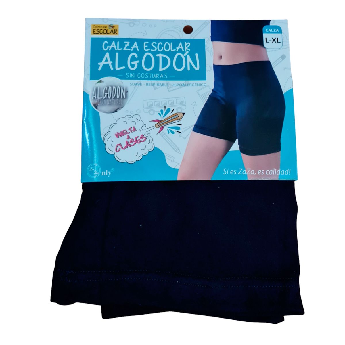 GENERICO - Calzas Cortas Algodón Deportivas Mujer Juvenil Azul Gris