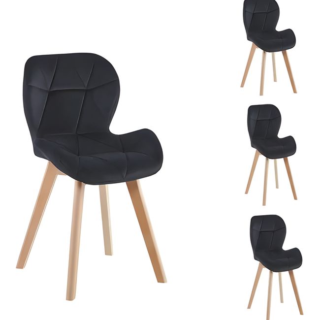 GENERICO - Pack 4 Sillas Mariposa Fija Negras