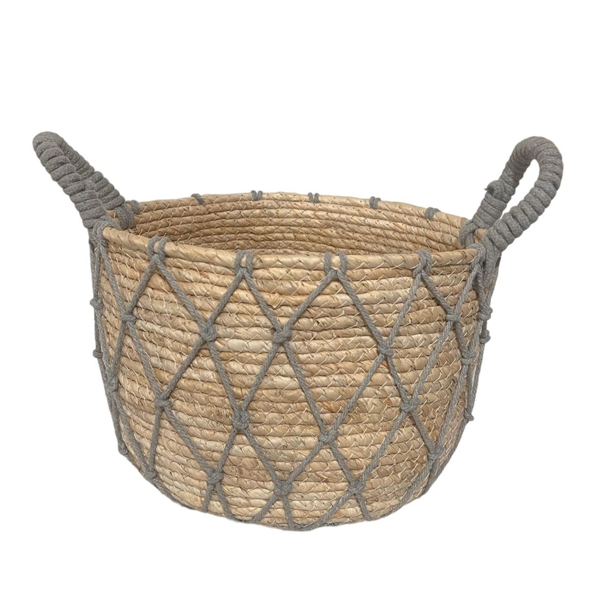 OEM - Macetero Cesto Canasto Organizador Tejido Mimbre Malla Pequeño