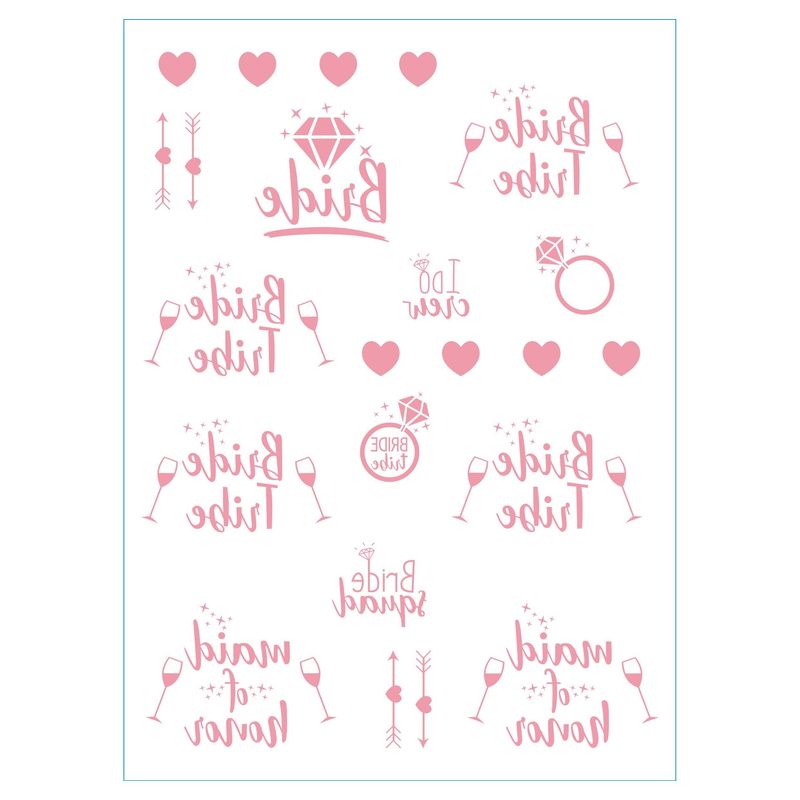 VATYERTY - Pegatinas Tatuajes Con Lámina Dorada Team Bride To Be