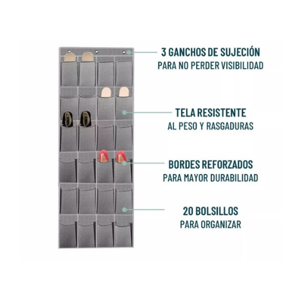 GENERICO - Organizador Zapatos Zapatero Colgante Puerta Closet 24 Pares