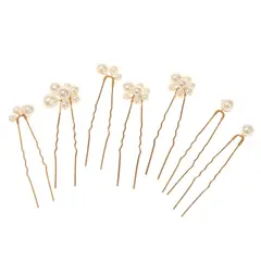 VATYERTY - 7 piezas Horquilla nupcial con diseño perla artificial oro