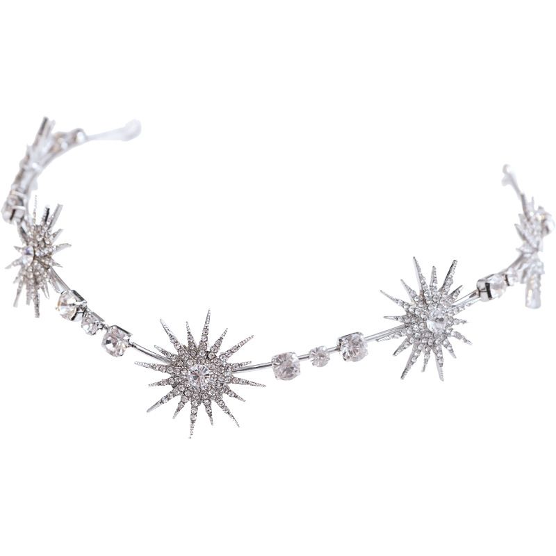 VATYERTY - Mujer Diadema nupcial con diseño de diamante plata