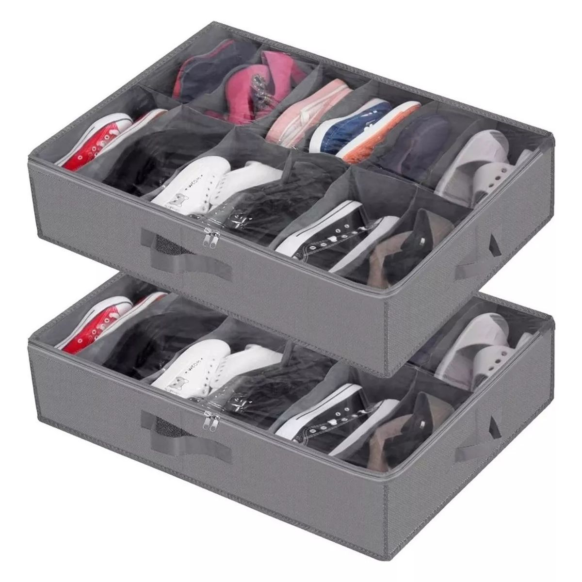 GENERICO - Organizador Zapatos Bajo Cama Almacenamiento Zapatero Set X2