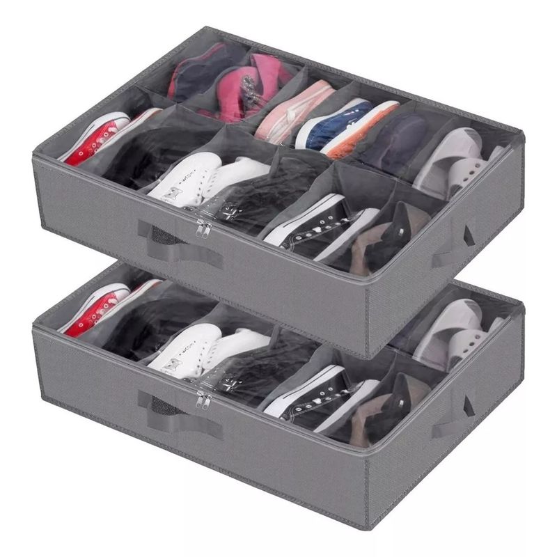 GENERICO - Organizador Zapatos Bajo Cama Almacenamiento Zapatero Set X2
