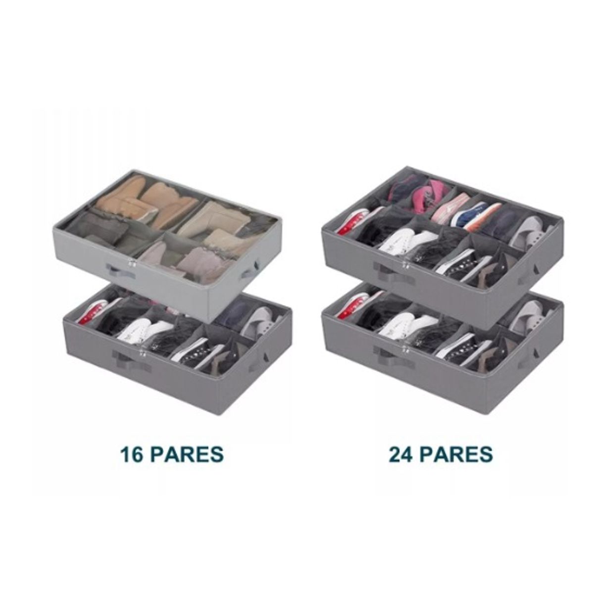 GENERICO - Organizador Zapatos Bajo Cama Almacenamiento Zapatero Set X2