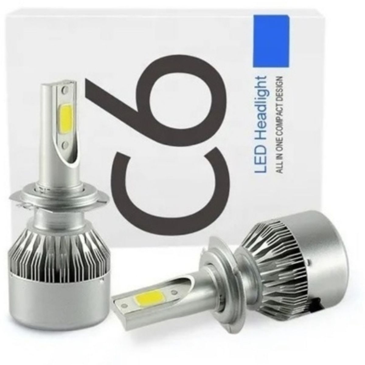 GENERICO - Par Ampolletas Turbo Led H7 8000lm Blanco Alta Calidad