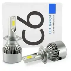 GENERICO - Par Ampolletas Turbo Led H7 8000lm Blanco Alta Calidad