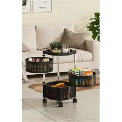 MP - Carrito Organizador Multiuso Verdulero Frutero Giratorio 3 Niveles