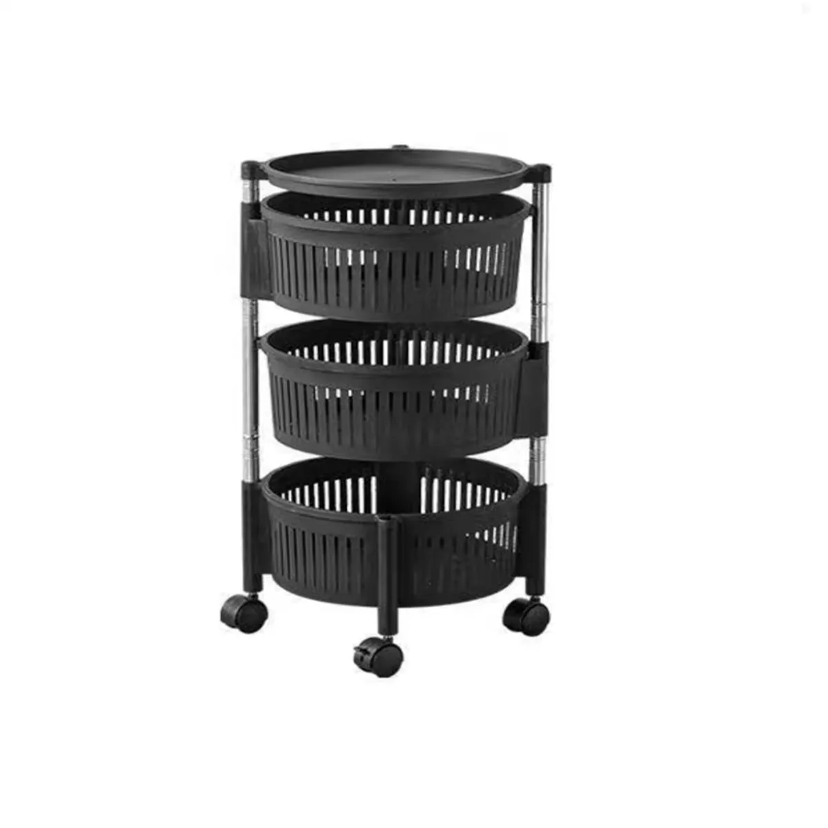 MP - Carrito Organizador Multiuso Verdulero Frutero Giratorio 3 Niveles