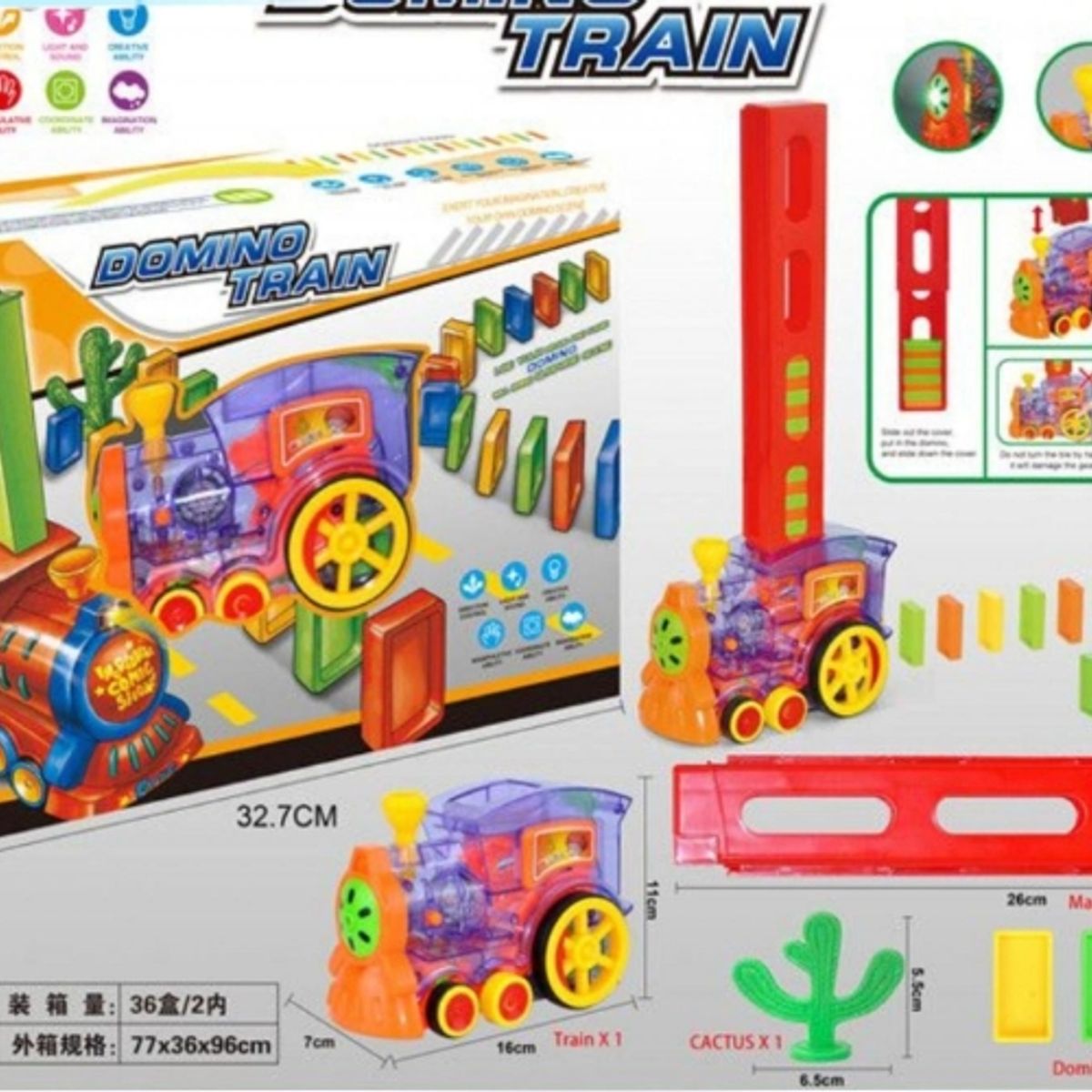 GENERICO - Juego De Tren De Dominó Para Niños Multicolor
