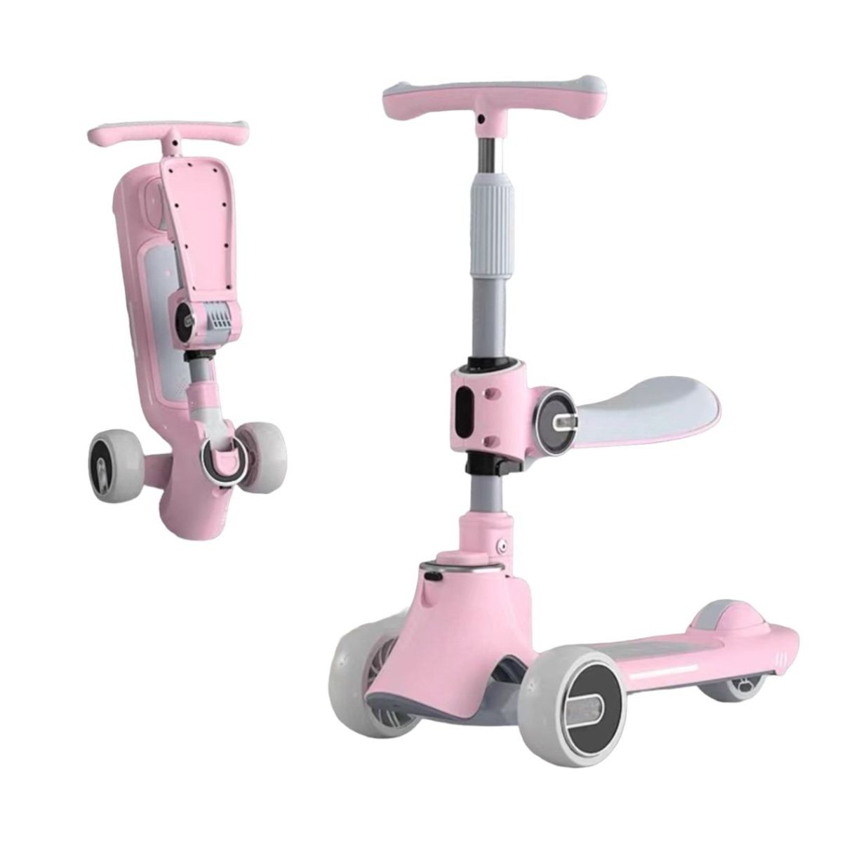 LUBABYCAS - Scooter 3 Ruedas 2 en 1 Últra Resistente LuBabycas Rosado