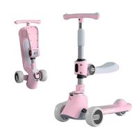 Scooter 3 Ruedas 2 en 1 Últra Resistente Rosado
