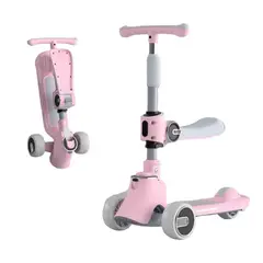 LUBABYCAS - Scooter 3 Ruedas 2 en 1 Últra Resistente Rosado