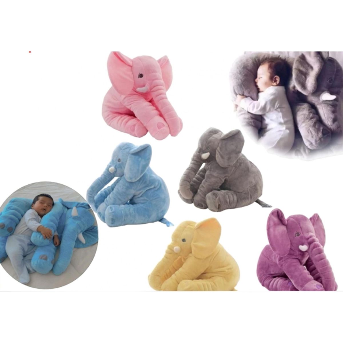 GENERICO - Almohada Peluche Elefante De Apego Rosado