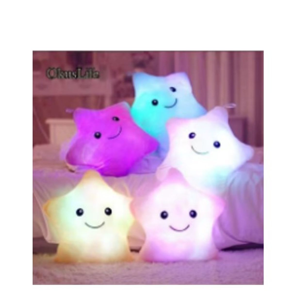 GENERICO - Cojín Almohada Forma Estrella Luminoso colores surtidos