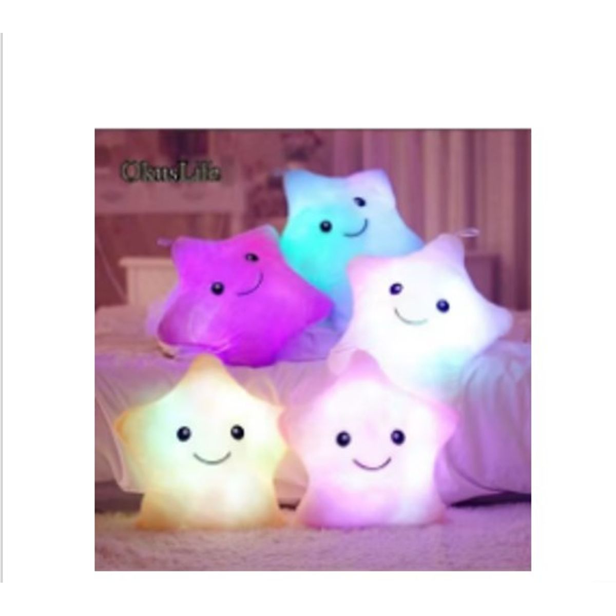 GENERICO - Cojín Almohada Forma Estrella Luminoso colores surtidos