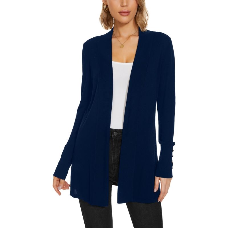 MOSS ROSE - Chaqueta cárdigan de manga larga para mujer con punto abotonado