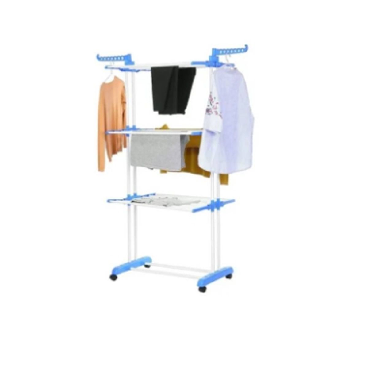 GENERICO - Tendedero Organizador Colgador Ropa Plegable 3 N Blanco