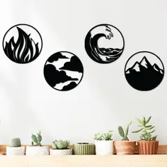 ELAB PROPIA - Set 4 Cuadros 4 Elementos 30x30cm c.u. - Madera Fun Republic